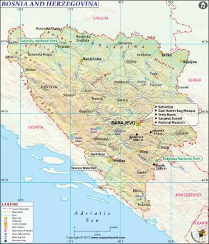 نقشه سیاسی کشور بوسنی و هرزگوین
